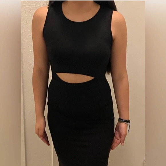 ☀️ Antistar Black Knee Length Bodycon Size Small Dress - Picture 1 of 6
